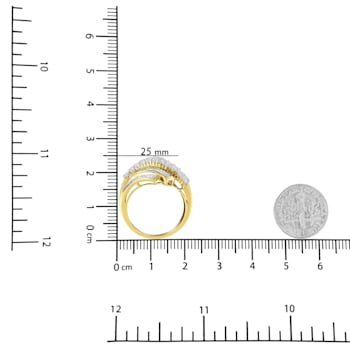 10K Yellow Gold 1.0ctw Mixed Shapes Diamond Bypass Ring (H-I Color,
SI1-SI2 Clarity)