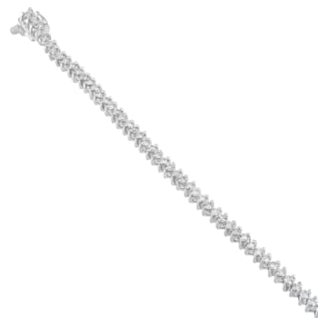 14K White Gold 2.0ctw Round Cut Diamond Tennis Bracelet