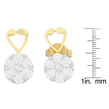 14K Yellow Gold 1.ctw Round-cut Diamond Earrings