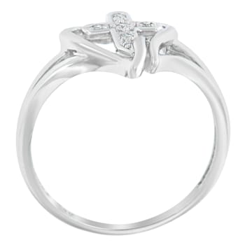 10K White Gold Diamond-Accented Cross & Open Heart Promise Fashion
Ring (H-I Color, I1-I2 Clarity)