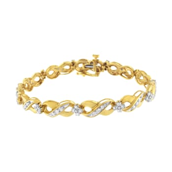 10K Yellow Gold 1.0ctw Round-Cut Diamond Infinite Love Bracelet