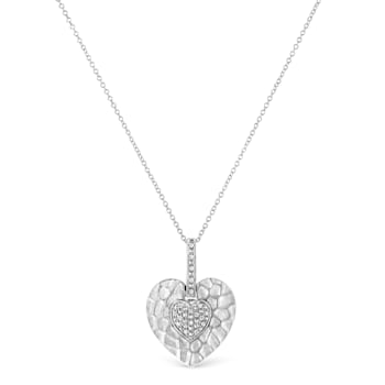 .925 Sterling Silver Pave-Set Diamond Accent Heart Shape 18"
Pendant Necklace