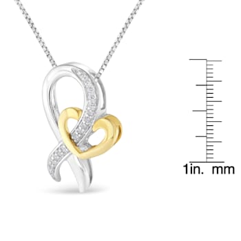 10K Gold Over Sterling Two-Tone 1/6ctw Round Cut Diamond Ties of Love
Pendant w\chain