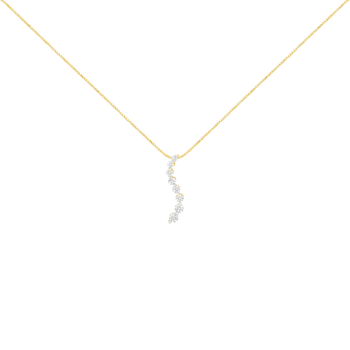 3.00ctw Baguette and Round Brilliant Cut Diamond 14K Yellow Gold Pendant
with Chain