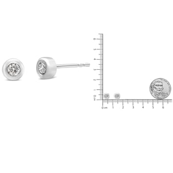 10K White Gold 1/5ctw Round Brilliant-Cut Near Colorless Diamond
Bezel-Set Stud Earrings