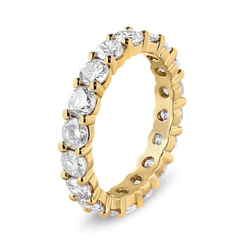14K Yellow Gold 3.00ctw Round Cut Diamond Eternity Band (J-K Color,
VS1-VS2 Clarity)