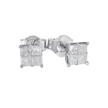 0.60ctw Diamond 10K White Gold Stud Earrings