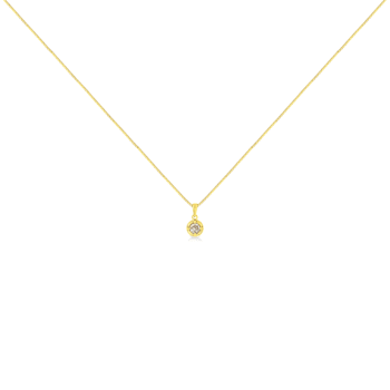 14K Yellow Gold Over Sterling 1/5ctw Diamond Solitaire Pendant
w\chain(K-L Color, I2-I3 Clarity)