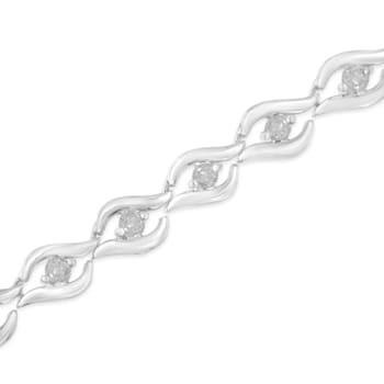 Sterling Silver 1/2ct TDW Rose-cut Diamond Link Bracelet (I-J, I3-Promo)
- 7"