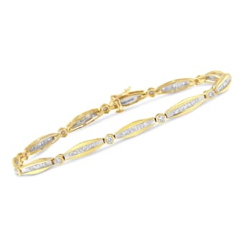 14K Yellow Gold 1-1/2 Ctw Round Mixed Cut Diamond 7" Tennis
Bracelet (H-I Color, I1-I2 Clarity)