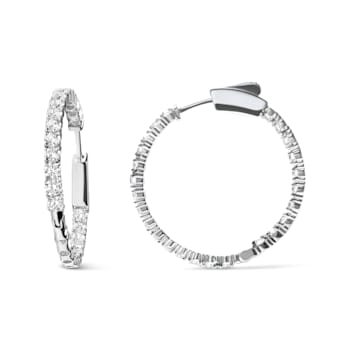 14K White Gold 3.00 Cttw Lab Grown Diamond Inside Out Hoop Earrings (F-G
Color, VS1-VS2 Clarity)