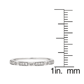 10k White Gold Diamond Stackable Wedding Band (1/8 cttw, H-I Color,
I1-I2 Clarity)
