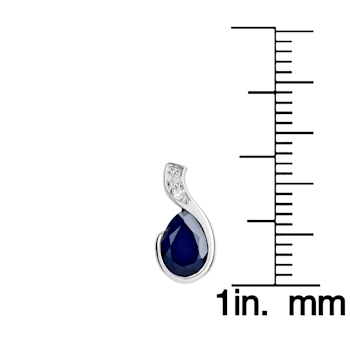 10K White Gold Pear Shape Sapphire and Diamond Earrings