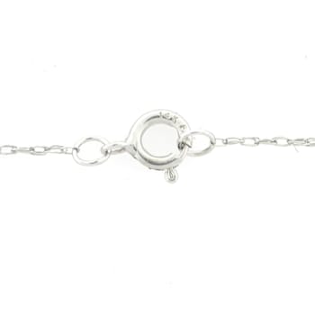 10k White Gold Oval Prasiolite and Diamond Halo Pendant With Chain
