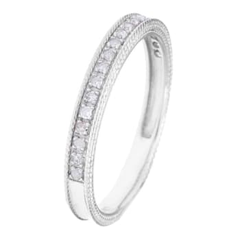10k White Gold Vintage Style Diamond Wedding Anniversary Band (1/7 cttw,
H-I Color, I1-I2 Clarity)