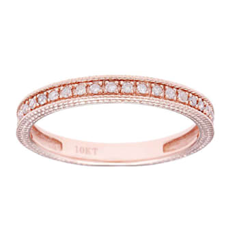 10k Rose Gold Vintage Style Diamond Wedding Anniversary Band (1/7 cttw,
H-I Color, I1-I2 Clarity)