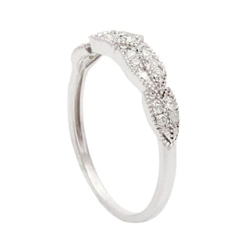 10k White Gold Diamond Vintage Style Anniversary Ring (1/7 cttw, H-I
Color, I1-I2 Clarity)