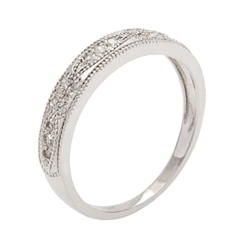 10k White Gold Milgrain Diamond Wedding Anniversary Band (1/5 cttw, H-I, I1-I2)