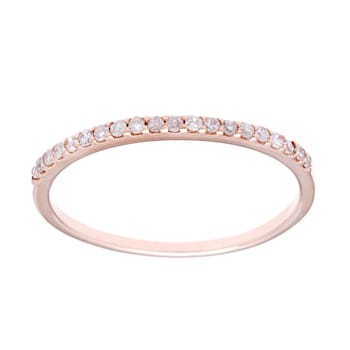 10k Rose Gold Thin Diamond Wedding Band (1/7 cttw, H-I Color, I1-I2 Clarity)