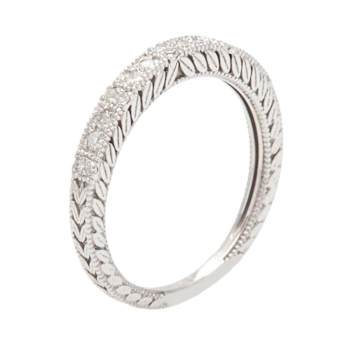 10k White Gold Vintage-Style Engraved Diamond Wedding Band (1/5 cttw,
H-I, I1-I2)
