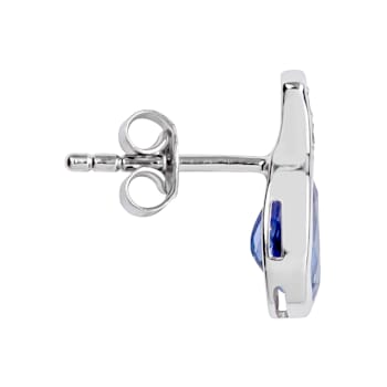 10K White Gold Pear Shape Tanzanite and Diamond Earrings