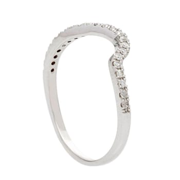 10k White Gold Curved Diamond Wedding Band (1/5 cttw, H-I Color, I1-I2 Clarity)