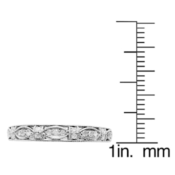 10k White Gold Vintage Style Diamond Anniversary Ring (1/6 cttw, H-I
Color, I1-I2 Clarity)