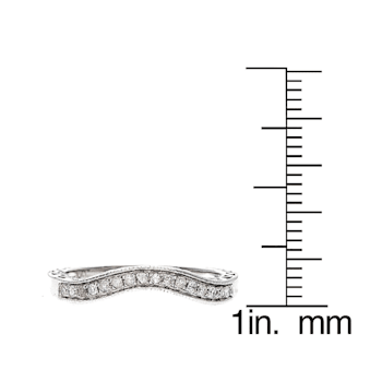 10k White Gold Curved Vintage Style Diamond Band (1/10 cttw, H-I Color,
I1-I2 Clarity)