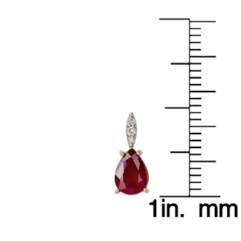 10K Yellow Gold Ruby and Diamond Earrings