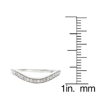 10k White Gold Curved Diamond Wedding Band Guard (1/8 cttw, H-I Color,
I1-I2 Clarity)