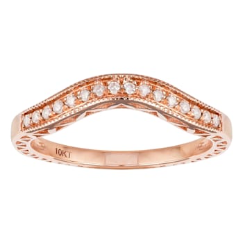 10k Rose Gold Curved Vintage Style Diamond Band (1/10 cttw, H-I Color,
I1-I2 Clarity)