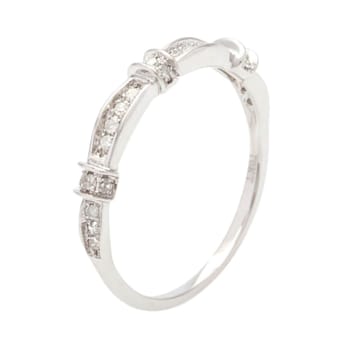 10k White Gold Contoured Diamond Wedding Band (1/6 cttw, H-I Color,
I1-I2 Clarity)