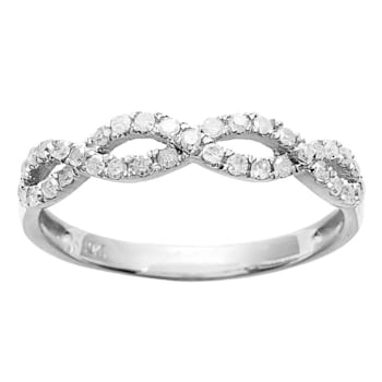 10k White Gold Infinity Diamond Anniversary Ring (1/4 cttw, H-I Color,
I1-I2 Clarity)