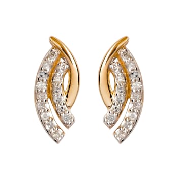 10K Yellow Gold Diamond Earrings 1/6ctw