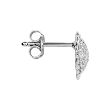 10K White Gold .25ctw Diamond Earrings with Rope Design Edges