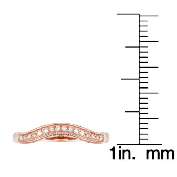 10k Rose Gold Curved Vintage Style Diamond Band (1/10 cttw, H-I Color,
I1-I2 Clarity)