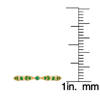 10k Yellow Gold Genuine Round Emerald Stackable Band