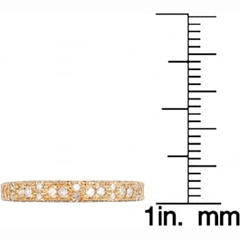 10k Yellow Gold Vintage-Style Engraved Diamond Wedding Band (1/5 cttw,
H-I, I1-I2)