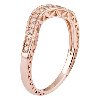 10k Rose Gold Curved Vintage Style Diamond Band (1/10 cttw, H-I Color,
I1-I2 Clarity)