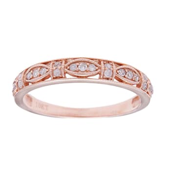 10k Rose Gold Vintage Style Diamond Anniversary Ring (1/6 cttw, H-I
Color, I1-I2 Clarity)