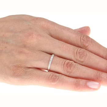 10k White Gold Milgrain Diamond Wedding Band (1/8 cttw, H-I Color, I1-I2 Clarity)