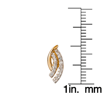 10K Yellow Gold Diamond Earrings 1/6ctw