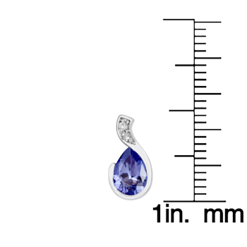 10K White Gold Pear Shape Tanzanite and Diamond Earrings