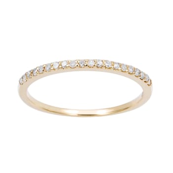 10k Yellow Gold Curved Diamond Wedding Band 1/5 cttw, H-I Color, I1-I2 Clarity