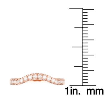 10k Rose Gold Curved Diamond Wedding Band 1/5 cttw, H-I Color, I1-I2 Clarity