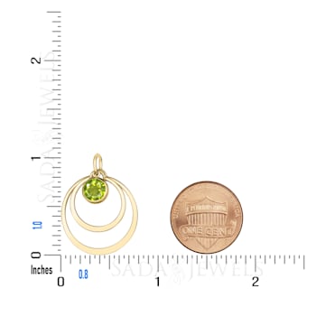 Peridot Circle Pendant Necklace in 14K Gold Filled or Sterling Silver