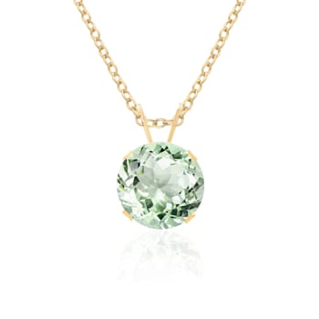 14K 8mm Green Amethyst Prasiolite Solitaire Pendant Necklace, 2 Ct. Tw.,
February Birthstone