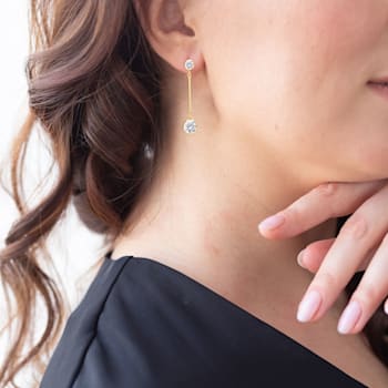 A+ Grade Cultured Freshwater Pearl Earrings December Cubic Zirconia 14K Gold-Fill A+ Grade Cultured Freshwater Pearl Earrings December Cubic Zirconia 14K Gold-Fill