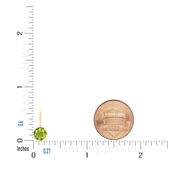 14K White Gold 6mm Round Peridot Leverback Earrings