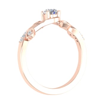 FINEROCK 1/5 Carat Diamond Engagement Rings in 10K Rose Gold